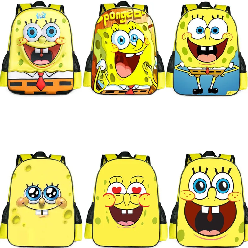 38Cm Kawaii Spongebobed Squarepants Plush Backpack Cartoon Cute Anime Plushie Student School Bag Storage Bag Toys for Girls Gift