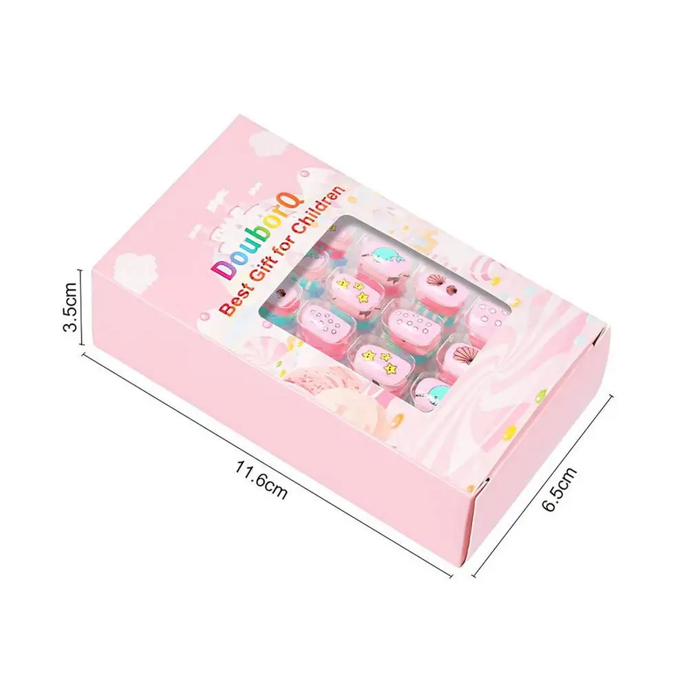 

84Colors Kids Fake Nails Pre-glue Full Cover Stick On Nails Nails Wraps Decoration Nail Sticker Set Nail Art Decor For Manicure