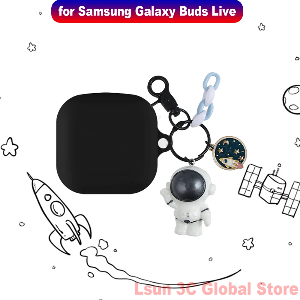 

Cute Astronaut Panda Animal Cover for Samsung Galaxy Buds Live 2020 Case Wireless Bluetooth Earphone Portable Silicone Case Box