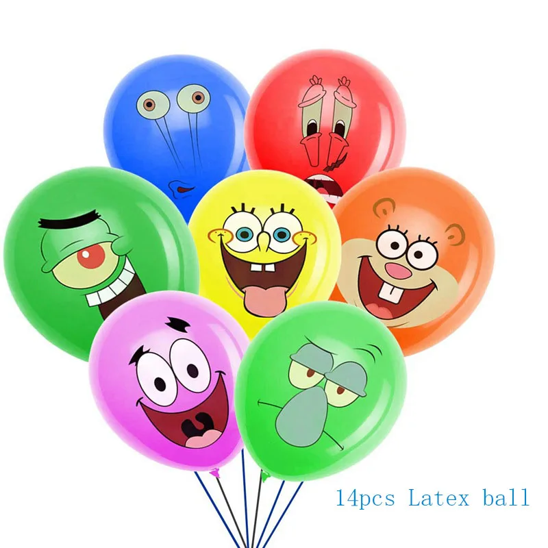 Аксессуары для вечерние мультяшная губка-Bob латексные воздушные шары на день