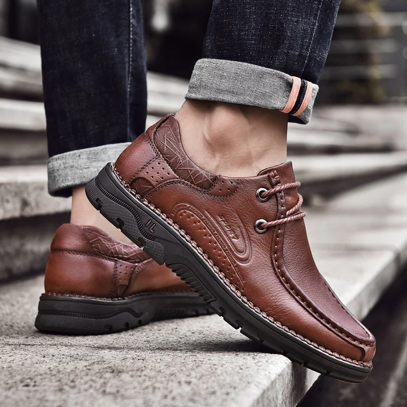 Туфли мужские классические из натуральной кожи деловые повседневная обувь на