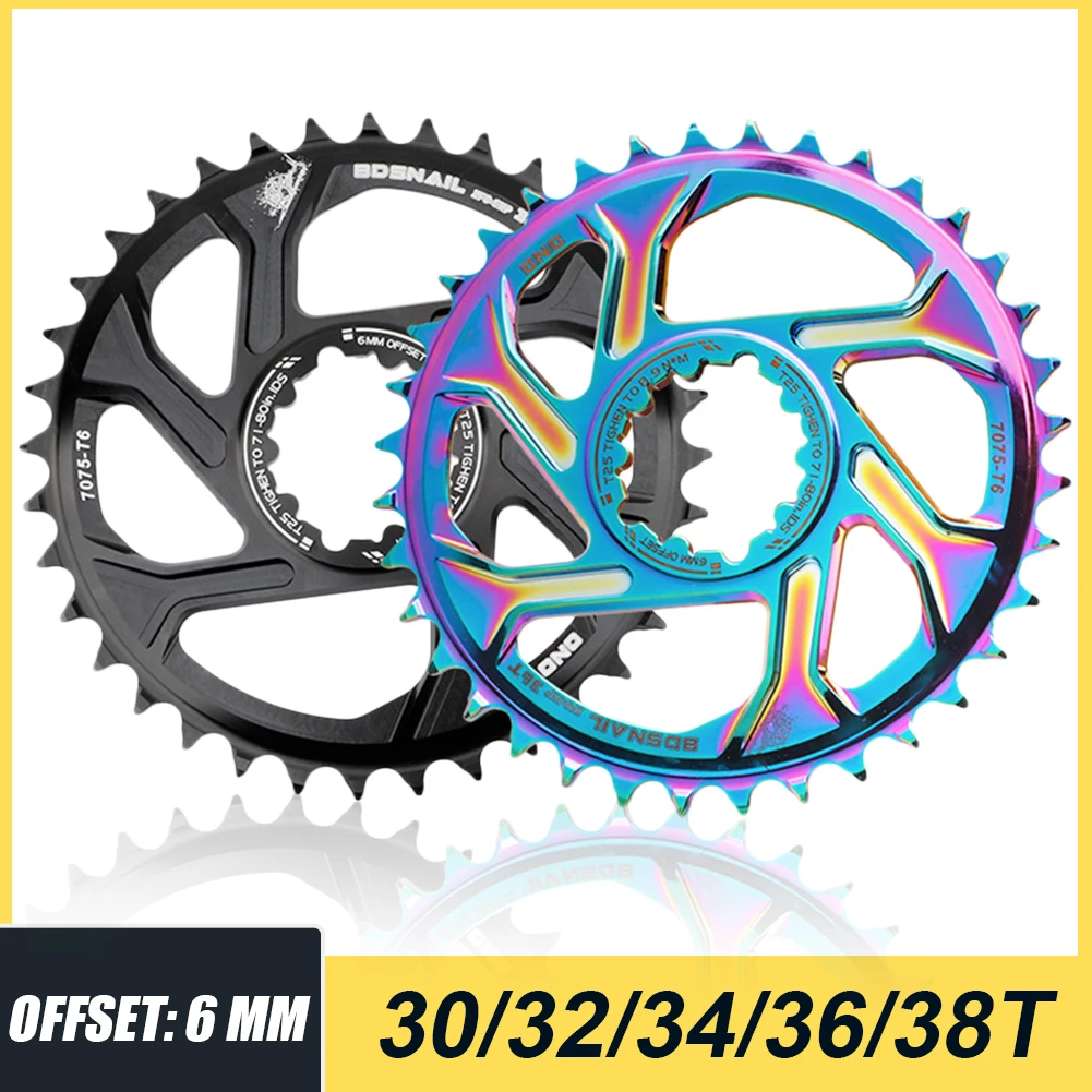 

6mm MTB Bicycle Chainrings Aluminum Alloy oil slick Chain Wheel Mountain Bike Chain Ring 30T 32T 34T 36T 38T for SRAM Chainwheel