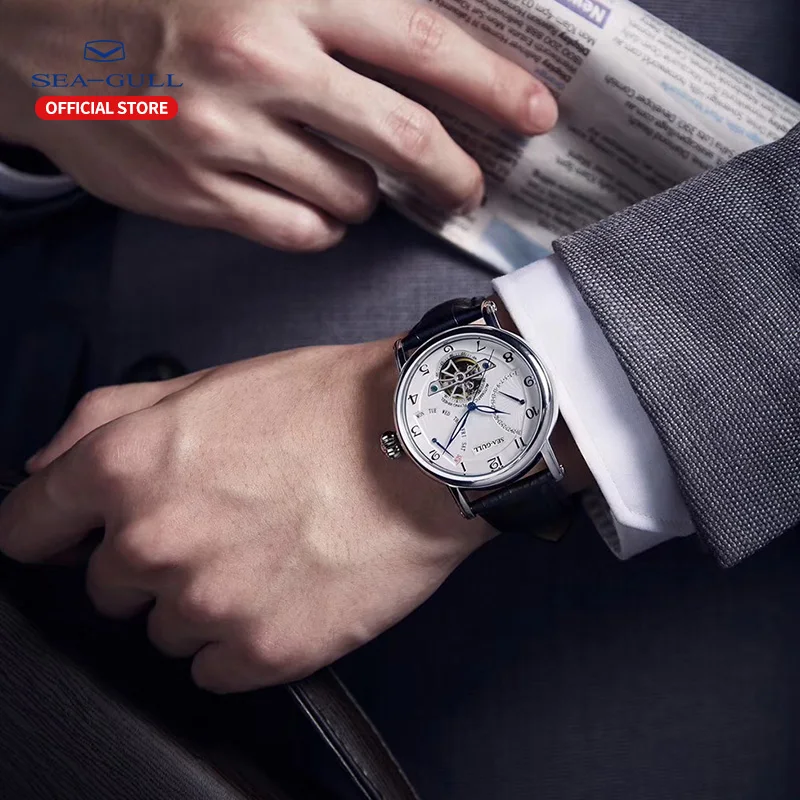 Чайка Мужские автоматические механические бизнес часы календарь 50 м