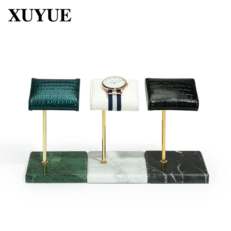 Marble watch stand crocodile leather pattern watch display stand high-end watch display props watch stand