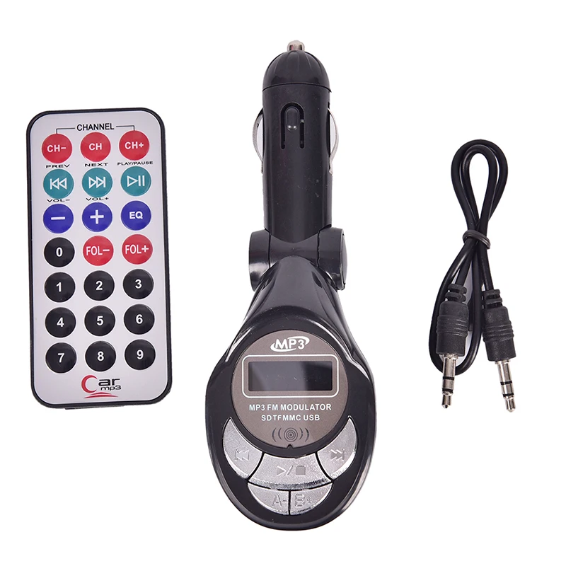 

1PC Wireless FM Transmitter Modulator Car MP3 Music Player Latest styles USB SD CD MMC Remote XRC Car Styling MP3 Player