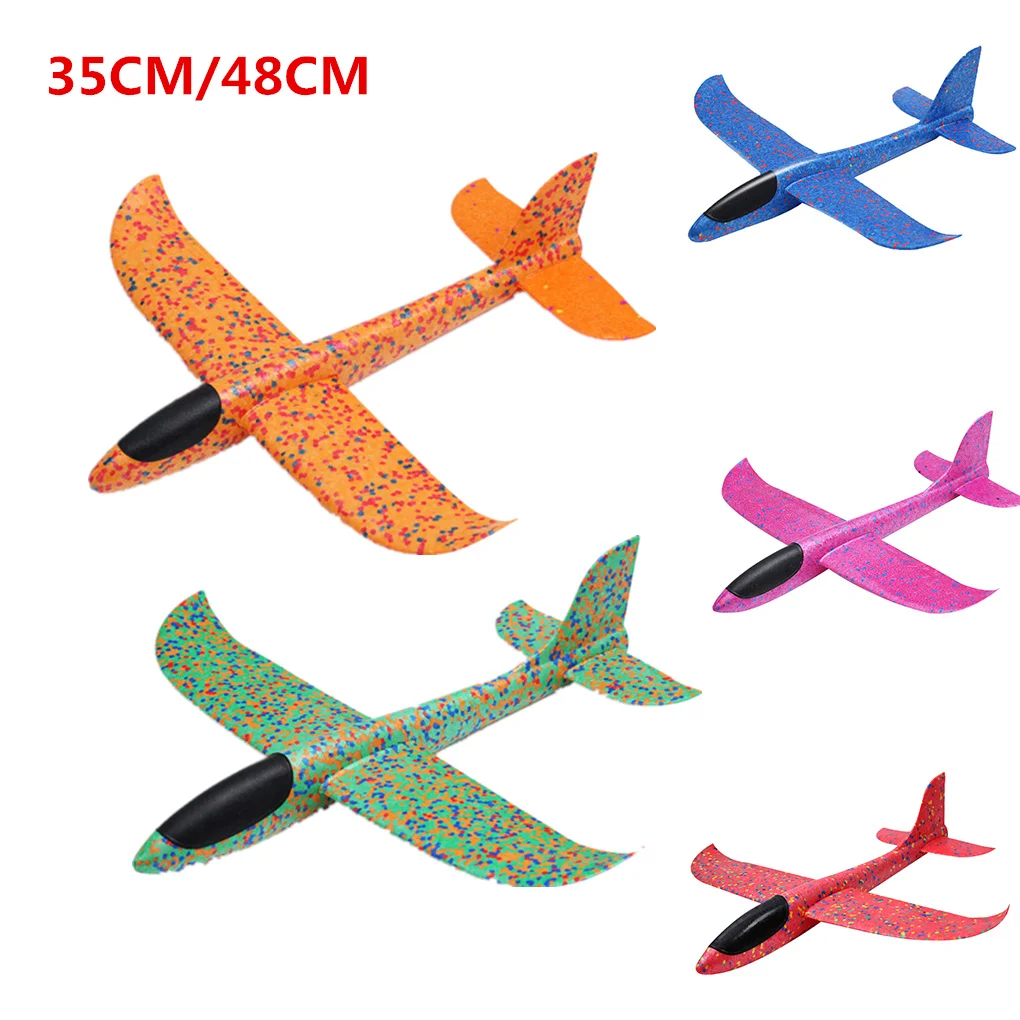 

2021 Children Hand Throw Flying Glider Planes Toys Kids Foam Aeroplane Model Children Outdoor Fun Toys 48CM/35CM