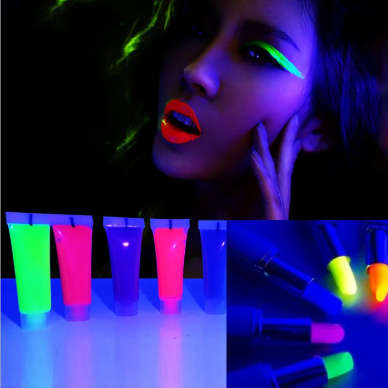 Светящаяся краска для лица флуоресцентная яркая Люминесцентная светящаяся