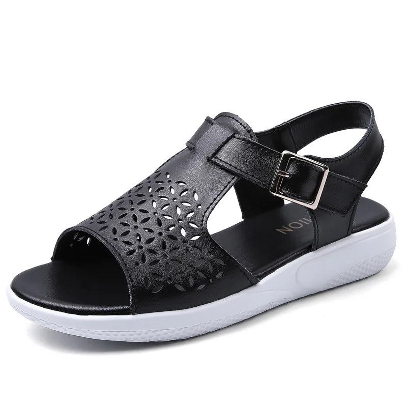 

Nice new Summer new style leather sandals hollow-out flat shoes for womenhjn87