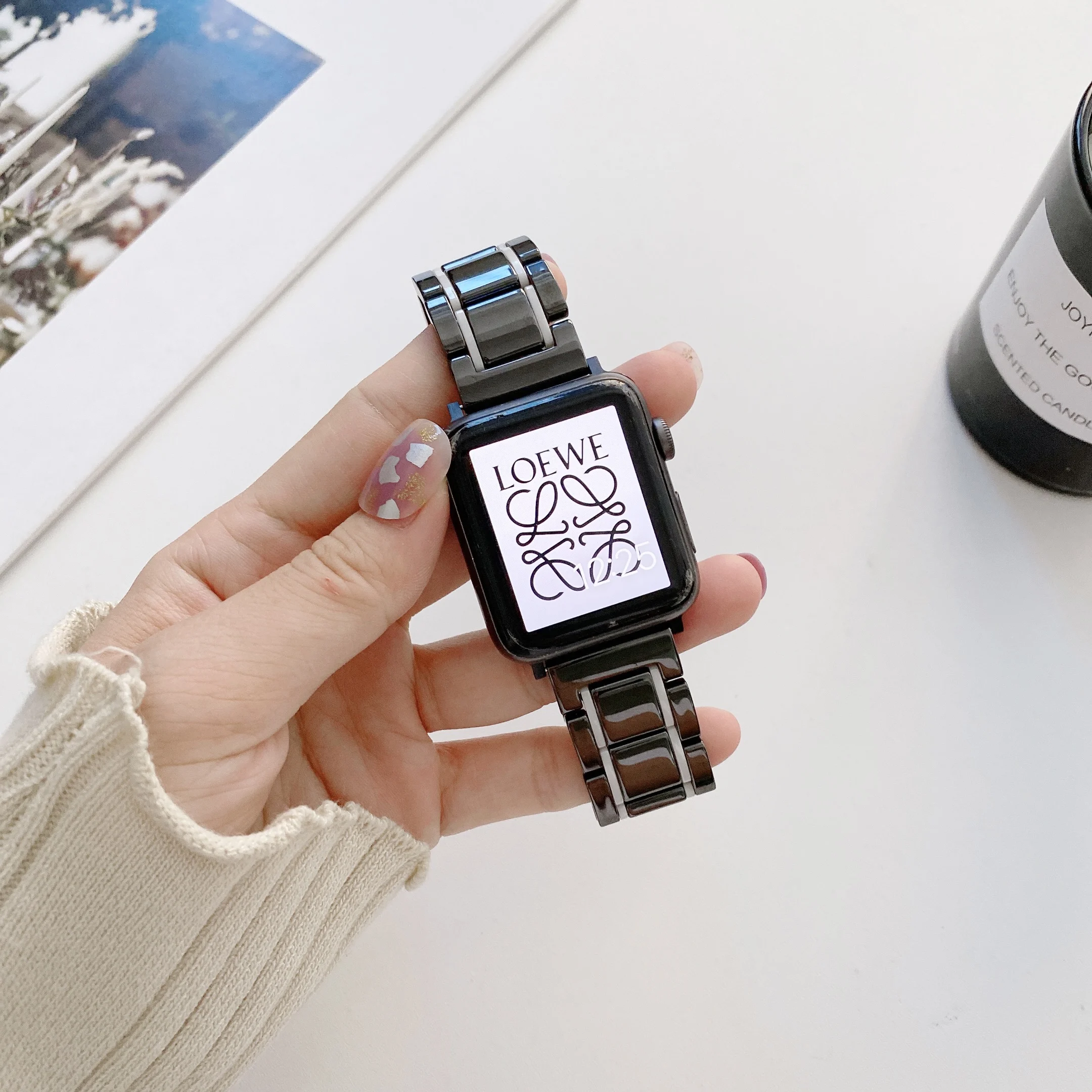 

Ceramic Strap for Apple Watch 6 SE 5 Band for Iwatch 4 3 2 1 Wristband for 38mm 40mm Bracelet for 44mm 42mm Replacement