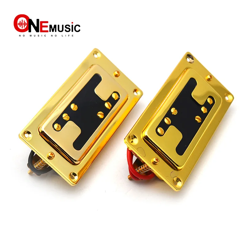 

Mini Style Two Line 6 Hole Electric Guitar Humbucker Pickup Neck/Bridge Pickup Gold