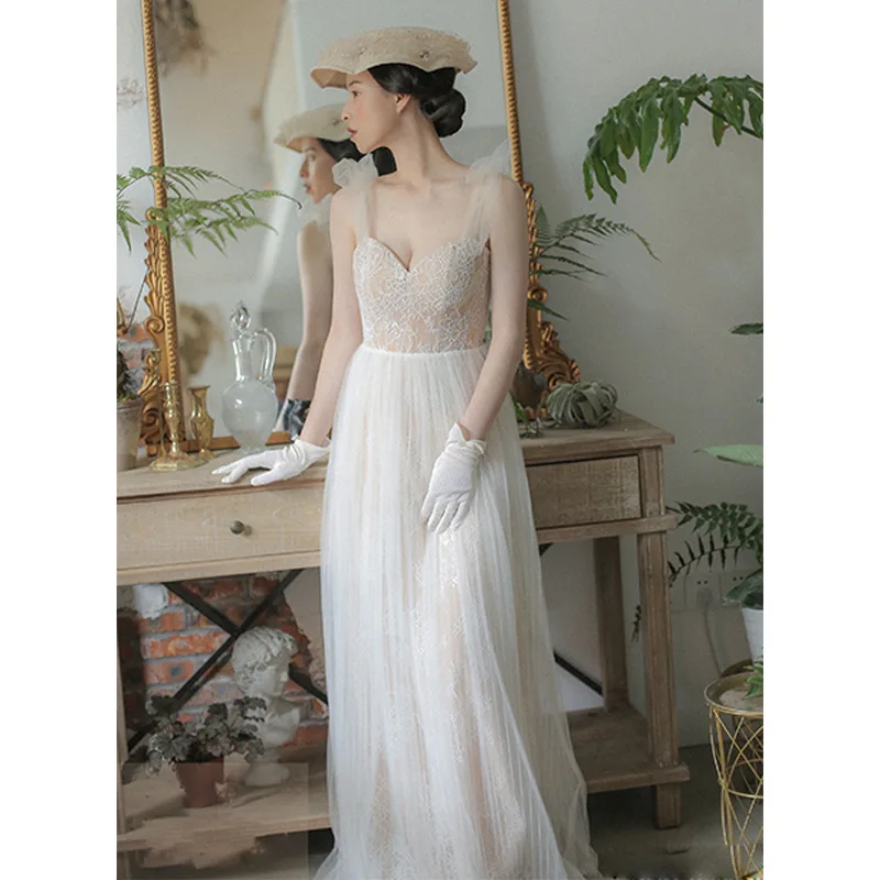 

2021 luxury design high-end fashion sexy slim perspective suspender dress temperament elegant splicing banquet evening dress