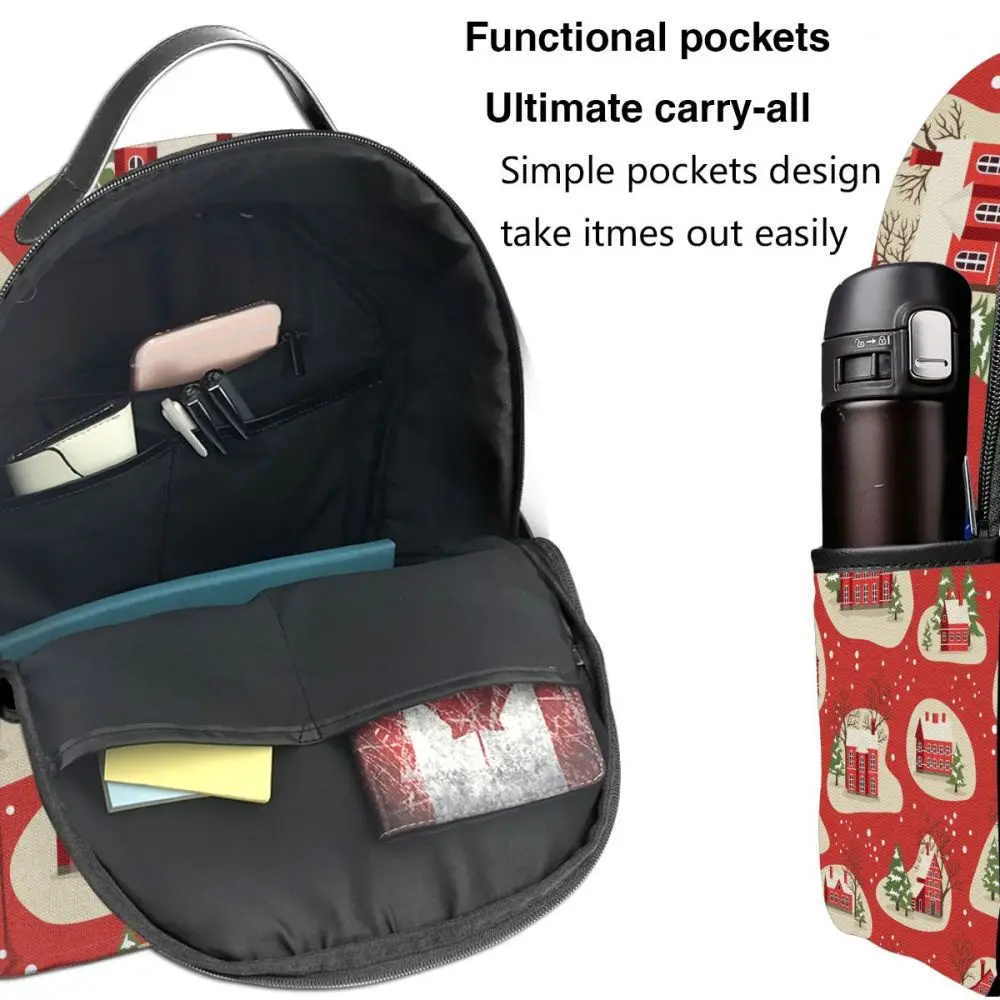 

2020 Houses In Snowfall Rural Winter Landscape Children Backpacks Schoolbag Book Bag Kids Backpack Children School Bag Girl