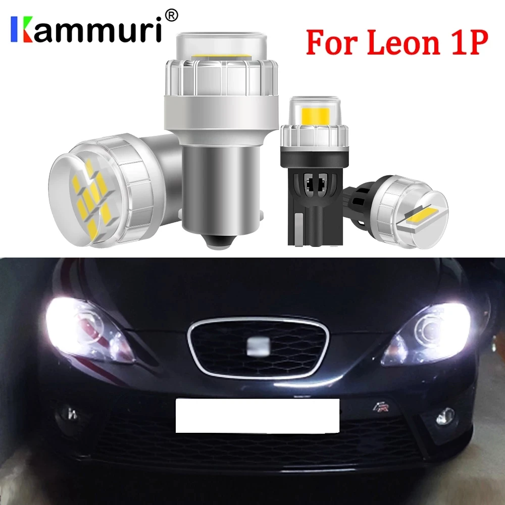 

4pcs Canbus White LED for Seat Leon 2 MK2 1P 1P Parking Position Side bulb + Day driving Daytime Running light DRL (2005-2012)