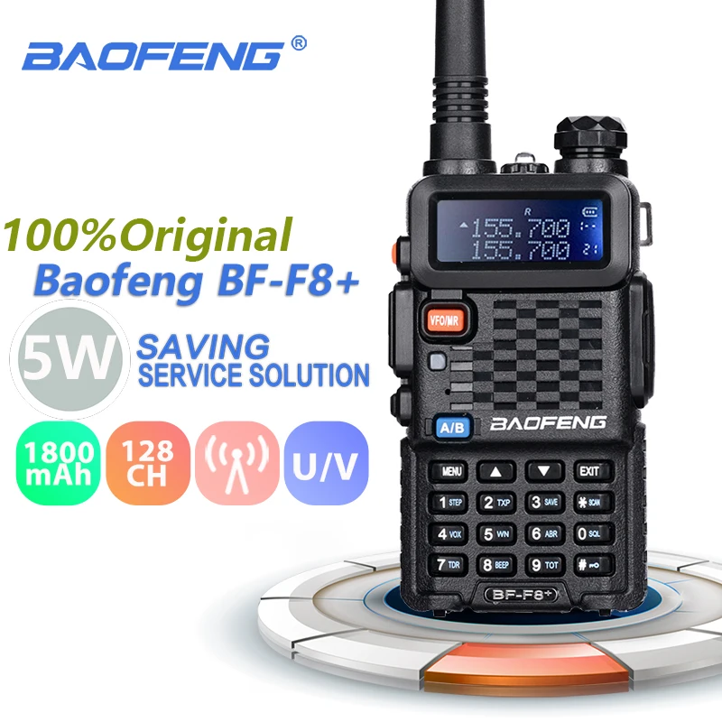 

Baofeng BF-F8+ Walkie Talkie 5W VHF&UHF Professional Dual Band Two Way Radio Station Transceiver BFF8+ F8 Ham Radio Comunicador