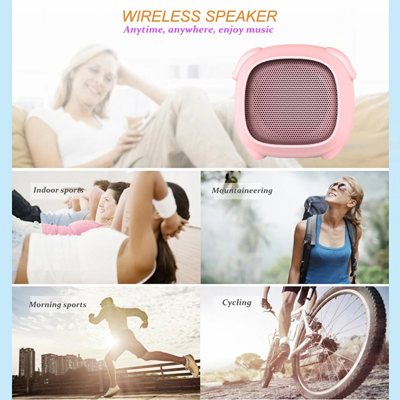 Портативный динамик pink pig bluetooth звуковая колонка мини говорящий biuetooth музыкальный