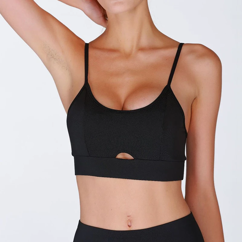 Спортивные бюстгальтеры топ женский костюм однотонный пуш ап для тренировок