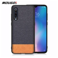 for xiaomi mi 9 phone case shockproof back cover cloth fabric silicone soft edge protect for xiaomi 9 funda shockproof bumper