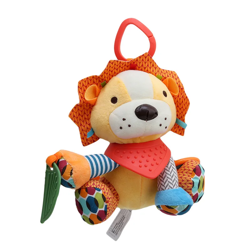 Детские мягкие погремушки в виде животных для кроватки детской коляски