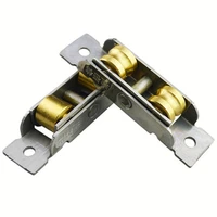 2pcsset sliding doors and window rollers stainless steel copper double wheel pulley sliding door fittings wheels