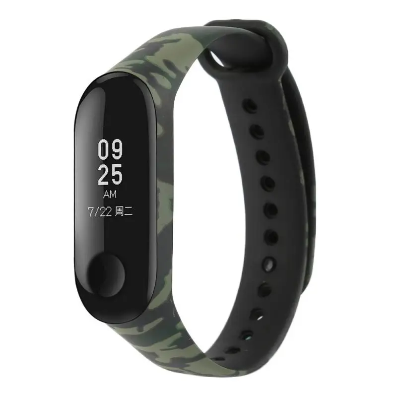 Силиконовый ремешок для Xiaomi MI Band 3 сменный Камуфляжный браслет аксессуары