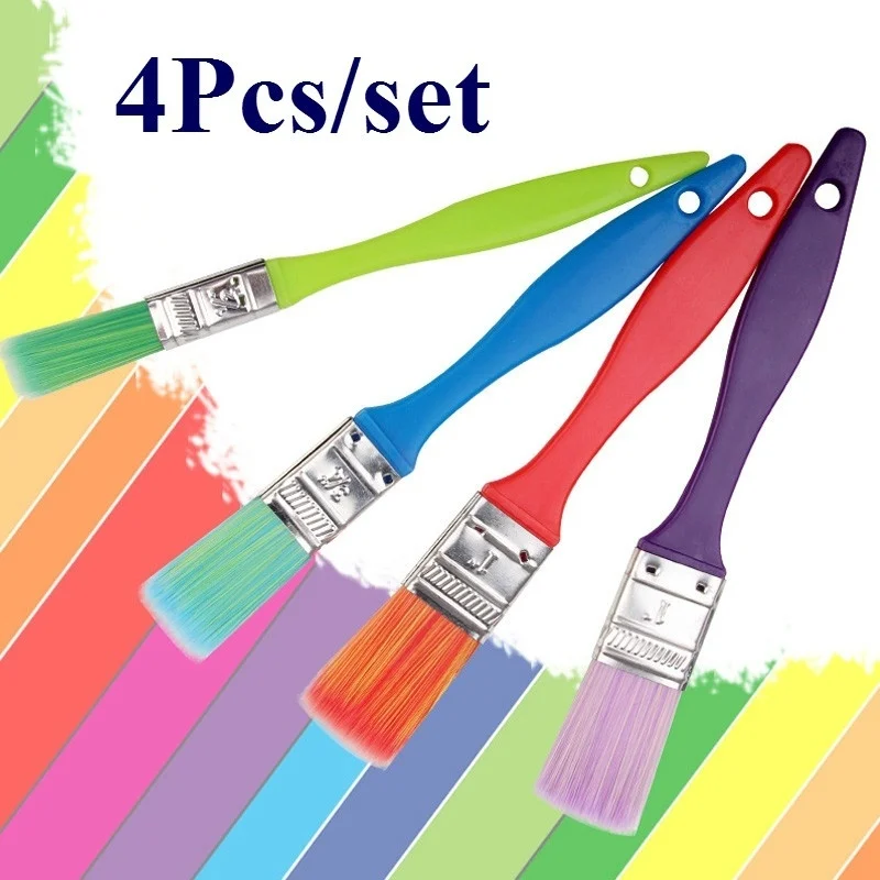 

4Pcs/set Easy To Clean Nylon Hair Oil Painting Brush Watercolor Artist Paint Brush Pen Art