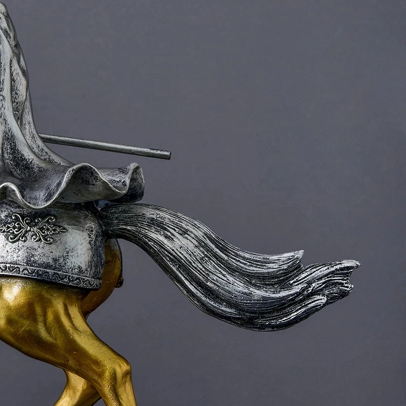 

European Golden Knight Resin Crafts Nordic Style Home Decoration Statue Living Room Table Decorative Ornaments