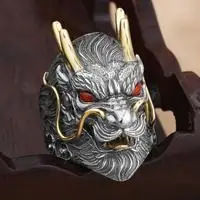 

Faucet Ring Men's Sterling Silver Power Style Personalized Trendy Men's Retro with Opening Wide Adjustable Ornament Single Ring