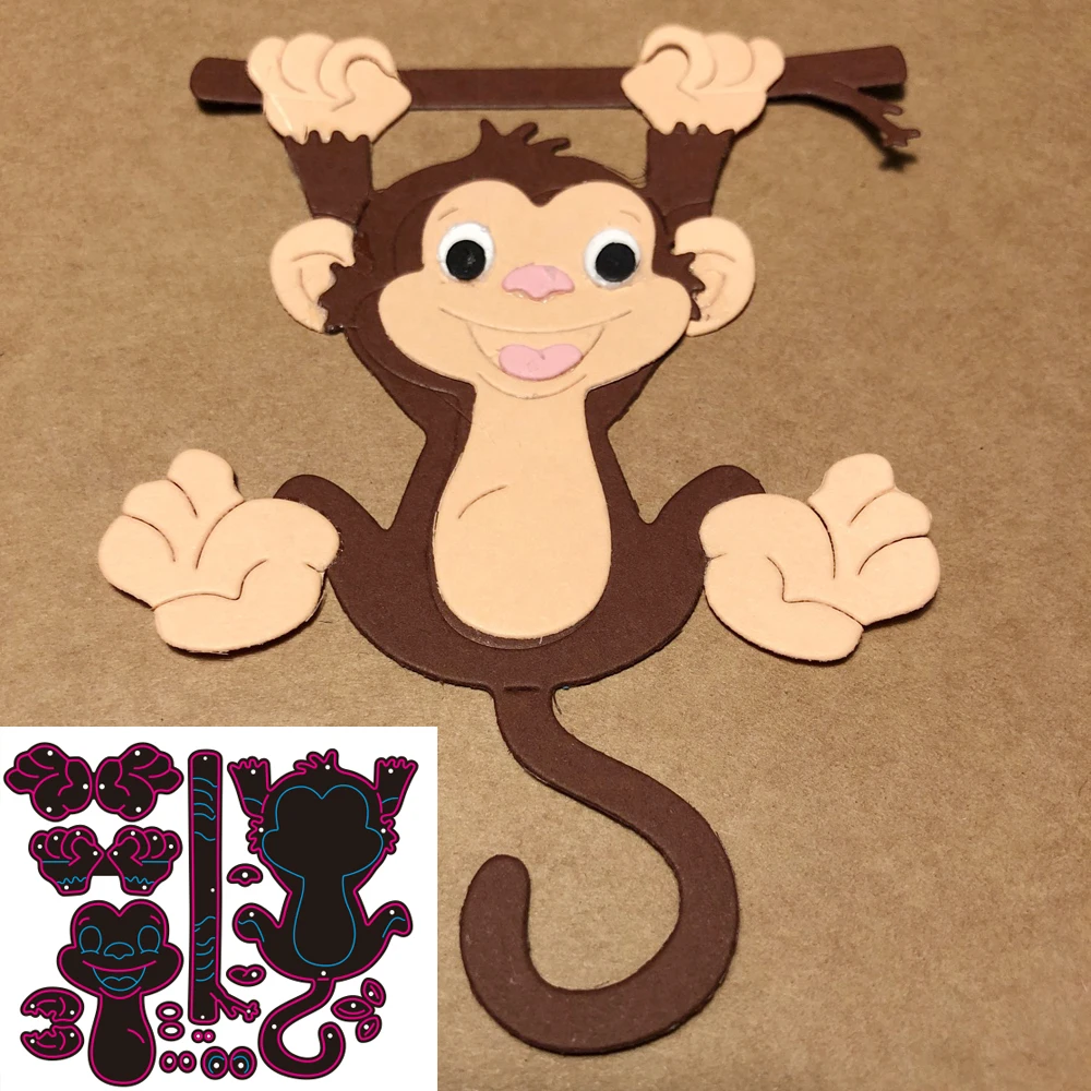 

New Animals monkeys metal cutting die scrapbook for photo album paper diy gift card decoration embossed dice