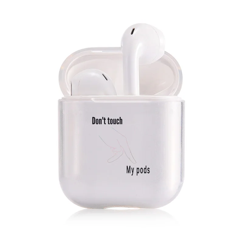 Simple Cute AirPods Case For Apple airpods Case Luxury Cartoon Hard Don't Touch Airpods Case in Bluetooth Earphone Accessories - Цвет: I300013
