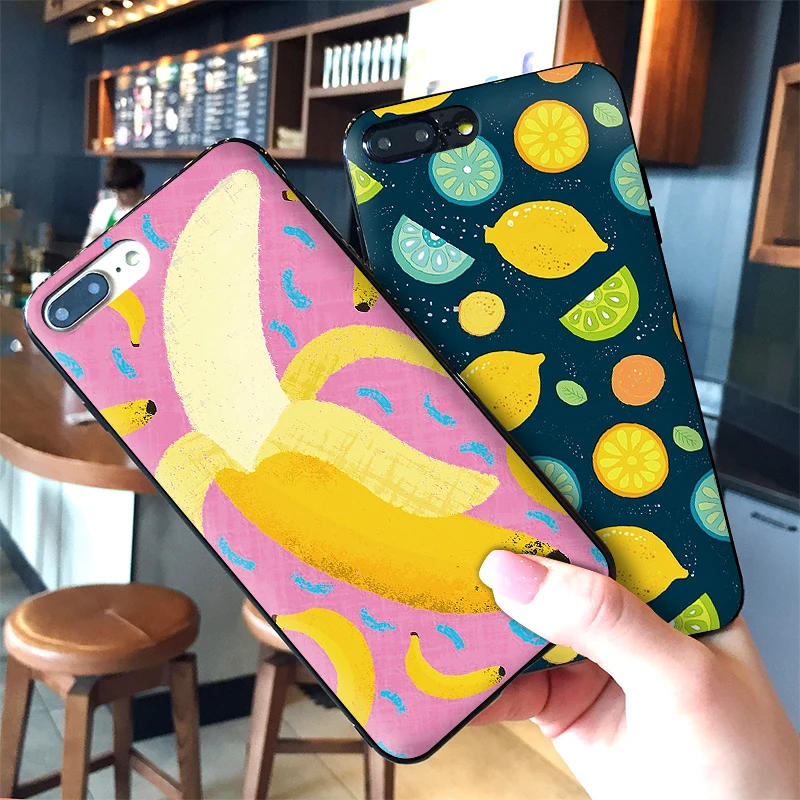 Чехол с рисунком фруктов чехол для iPhone 6 6S plus роскошный черный 5 5S SE 7 8 Plus X XS Max XR |