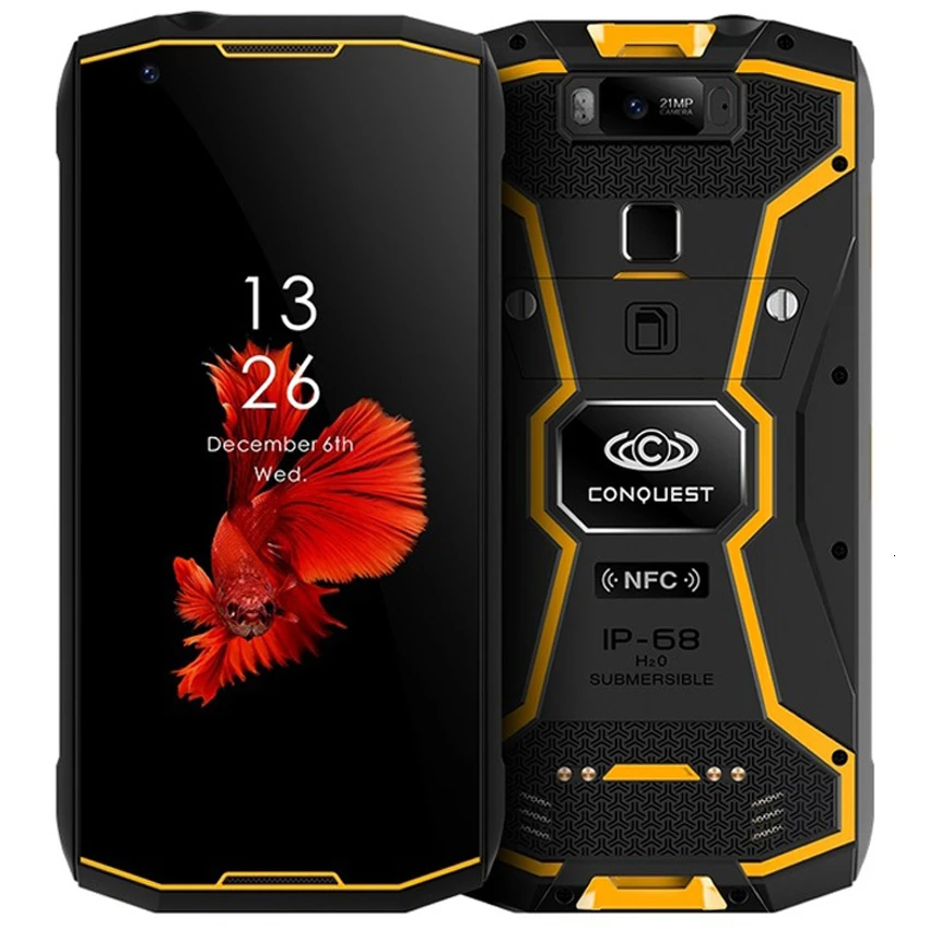Conquest S12 pro 6 ГБ+ 128 ГБ 8000 мАч NFC IP68 водонепроницаемый ударопрочный мобильный телефон 5,9" Android 8,1 Восьмиядерный 4G Прочный смартфон