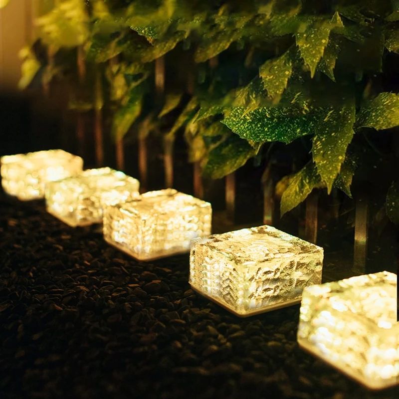 Светодиодный кубик льда на солнечной батарее напольный светильник с кристаллами