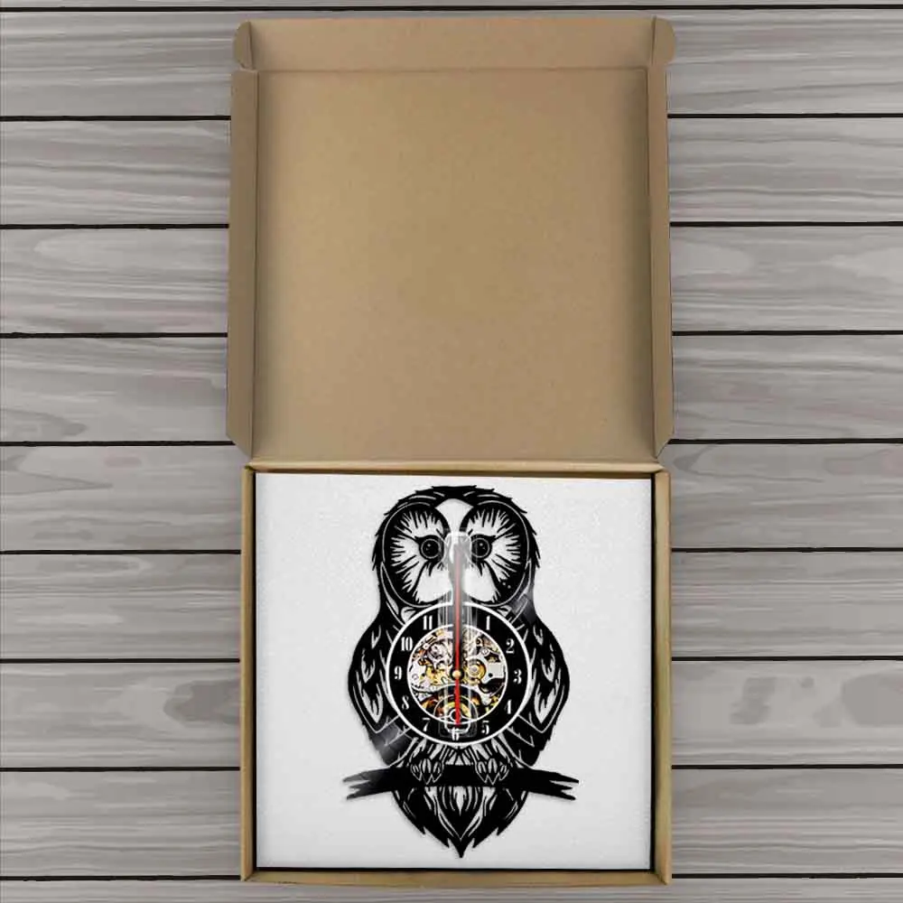 Виниловые настенные часы с изображением совы декор для птица подарок детей