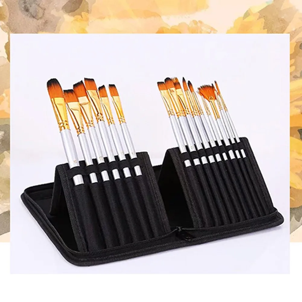 

18PCS Pro Art Painting Brushes Set Acrylic Oil Artist Paint Brush Indoor Outdoor Tools Fan-shaped Pen Oil Brush