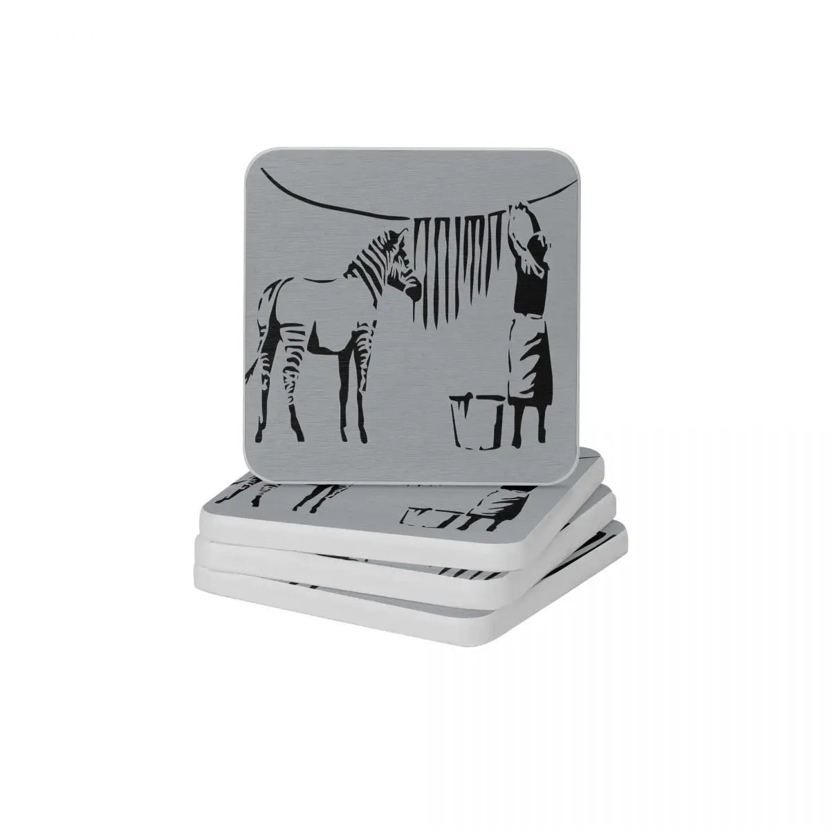 

Banksy Zebra Diatom Square Round Coaster Multifunction Cup Bonsai Mat Soap Toothbrush Pad Diameter 10cm