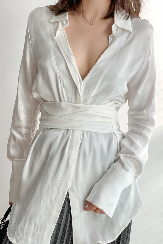 

high waisted ladies white shirts Blouses Women Fashion Elegant Tops and blouses