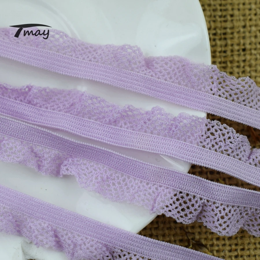 Мягкие эластичные ленты на ощупь #1611 лиловые для отделки нижнего белья