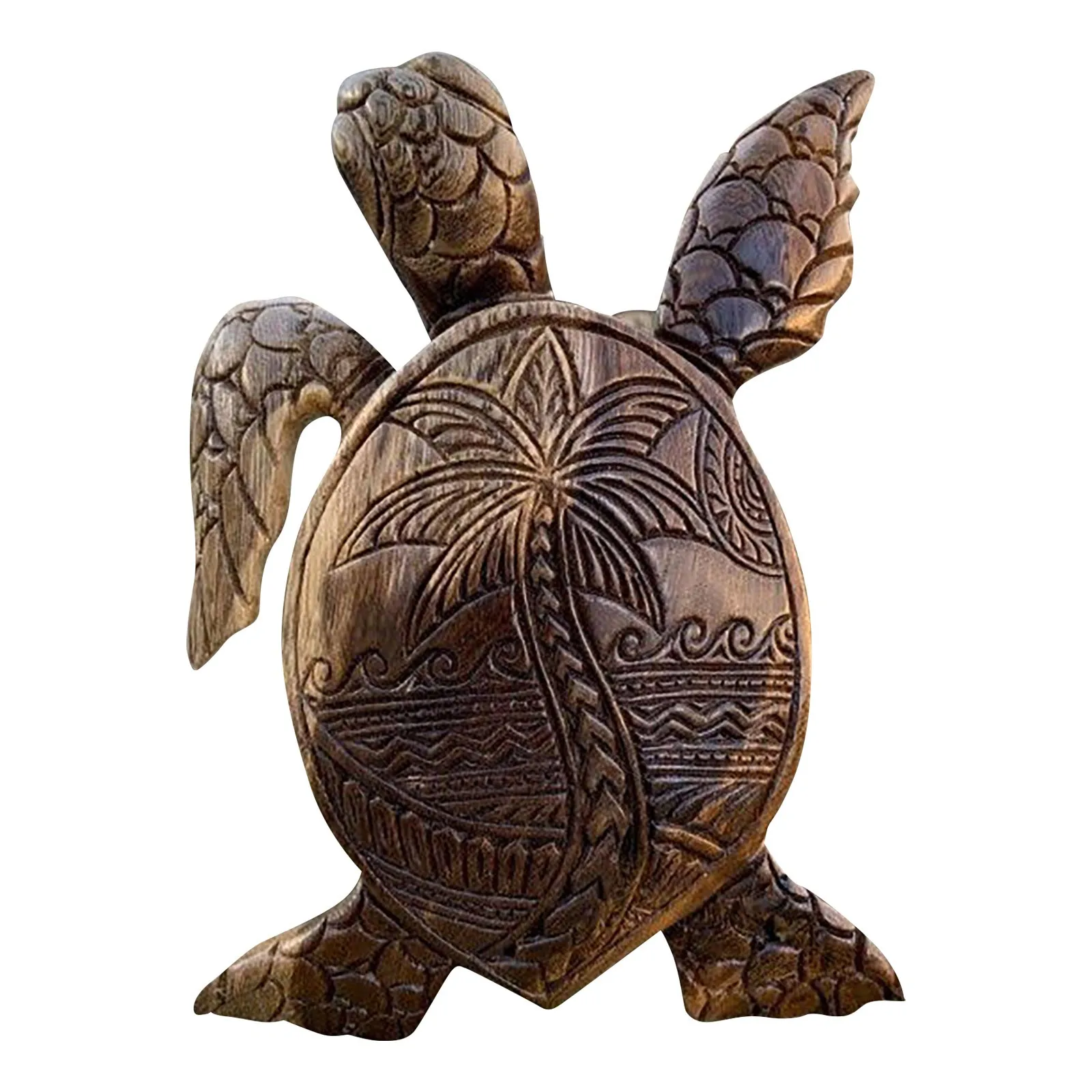

15x11cm Brown Hawaiian Turtles Simulation Animals Decor Resin Turtle Ornaments Gifts Garden Decoration Crafts Toys For Children