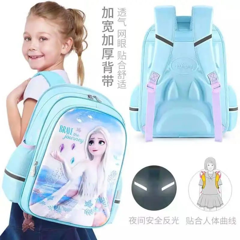 Disney Frozen School Bags For Girls Anna Elsa Olaf Primary Student Shoulder Orthopedic Backpack Large Capacity Teenage Gifts