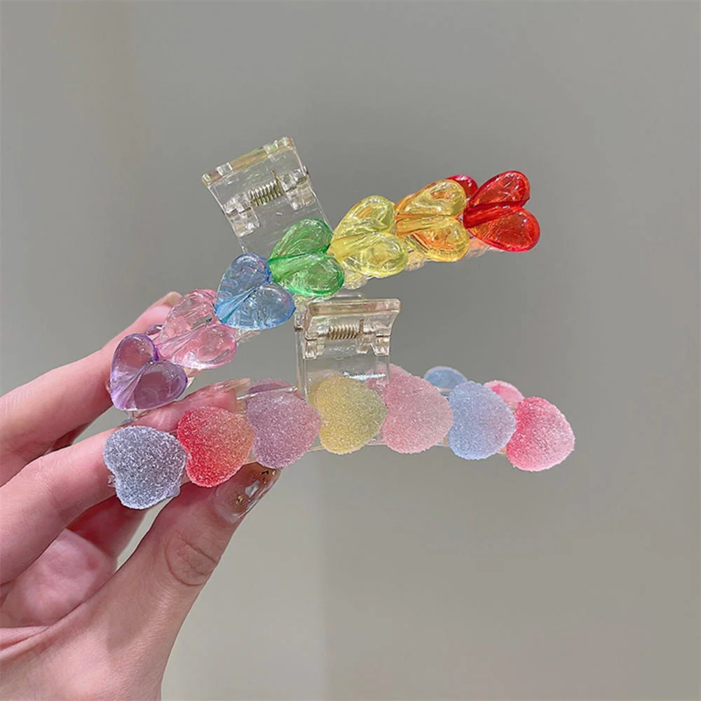 

Love Candy Shape Hair Claw Clip For Girls Women Plastic Realistic Candy Hair Clip Sweet Heart Love Hair Claws Lovely Accessories