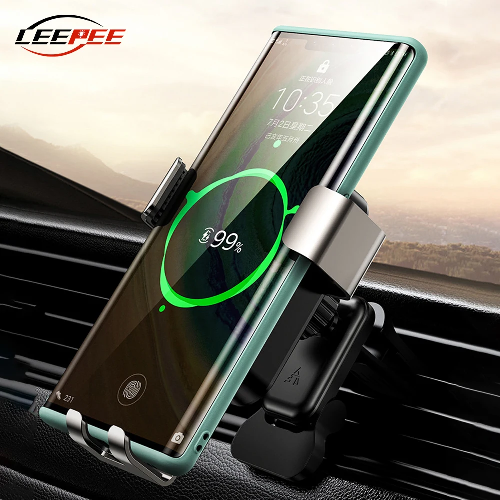 

Автомобильный держатель сотового телефона, беспроводное быстрое зарядное устройство 15 Вт, стандарт QI, универсальный для iPhone, Huawei, Xiaomi, автом...