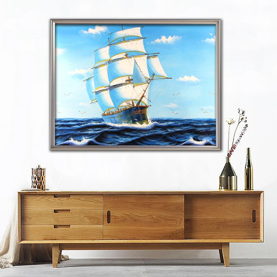 Evershine 5D алмазная вышивка парусник картина стразы DIY Алмазная мозаика декорации