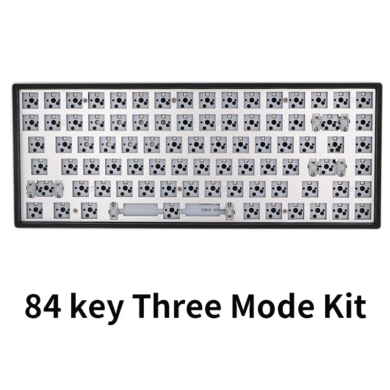 

Keypro 84 key Three mode Bluetooth 5.0 2.4G Mechanical Keyboard Kit lighting effect RGB switch led type c software macro