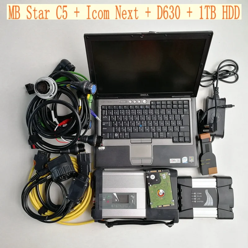 

Лучшая цена 2 в 1 MB Star C5 и Icom Next с новейшим программным обеспечением, хорошо установленным на б/у ноутбуке D630 для автодиагностики