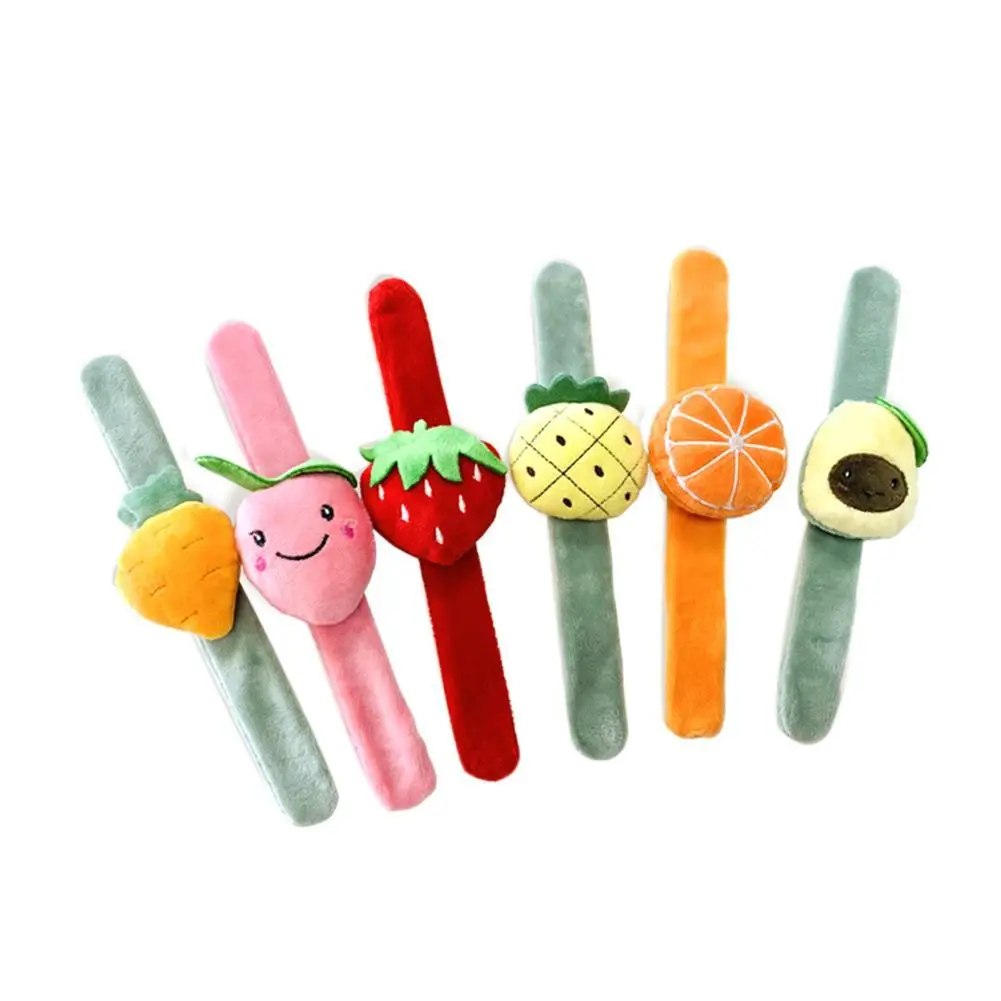 

6Pcs Kids Strawberry Fruit Plush Slap Bracelet Bangle Wristband Birthday Gift