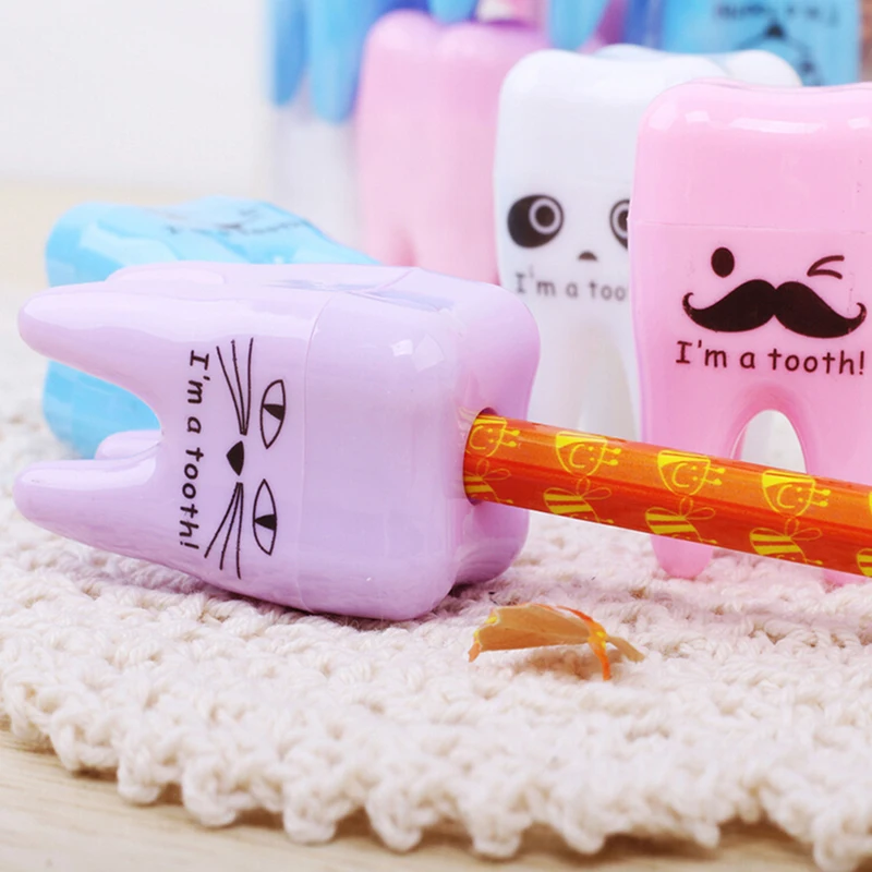 

1pcs Super Cute Tooth Pattern Pencil Sharpener School Kid's Office Supplies