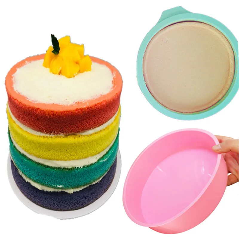 

8 inch Random Color Round Cake Silicone Mold Kitchen Bakeware Cake Tool DIY Dessert Mousse Silicone Mold Baking