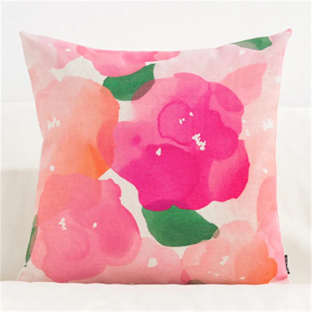 Декоративный декоративный чехол для диванной подушки квадратный с красными