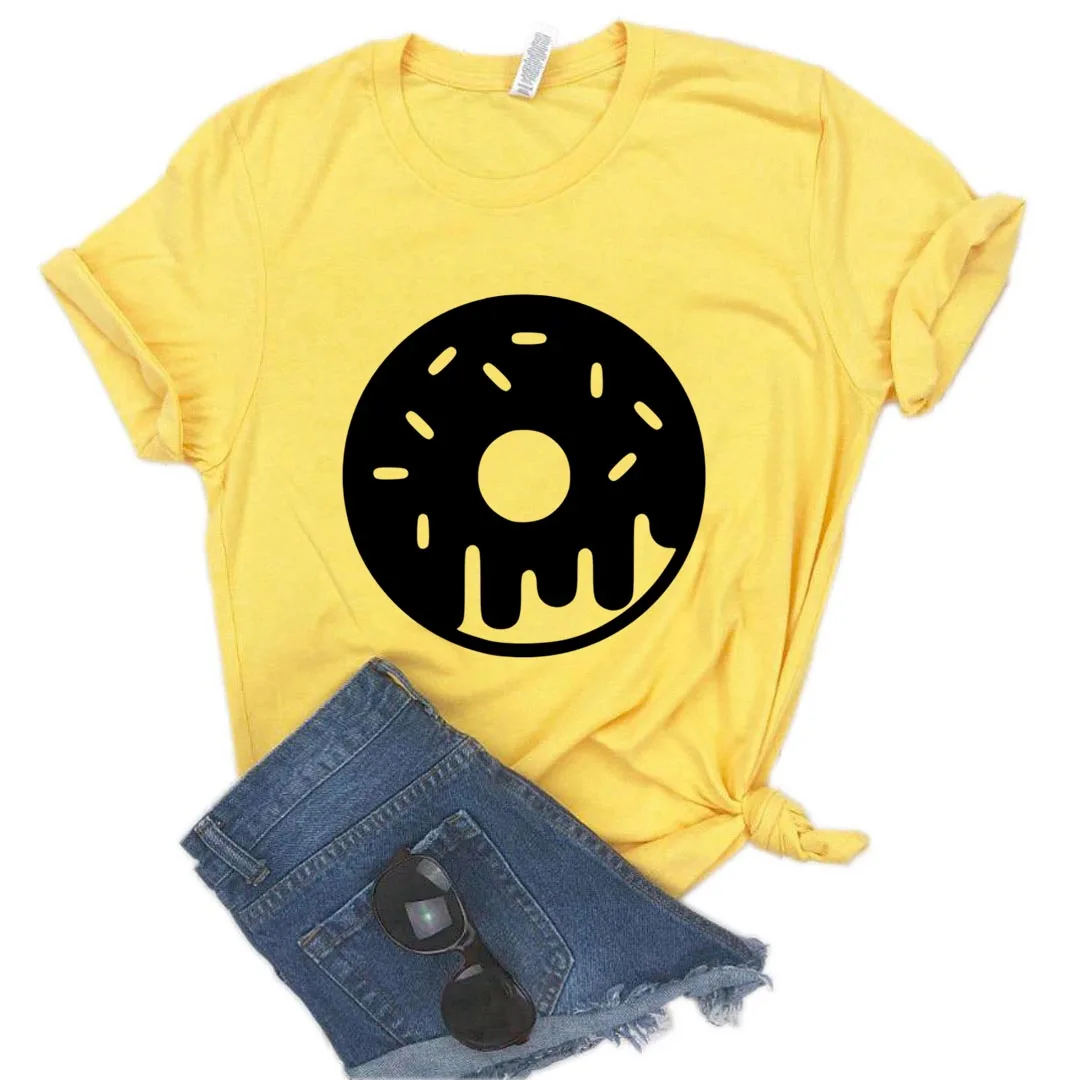 

Donut Doughnut Print Women tshirt Cotton Casual Funny t shirt Gift Lady Yong Girl Top Tee A-1310