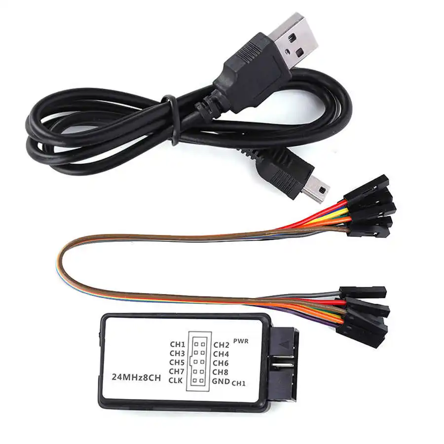 Сетевой анализатор LA1002 портативный мини USB 5 МГц 24 м 8 каналов логики набор